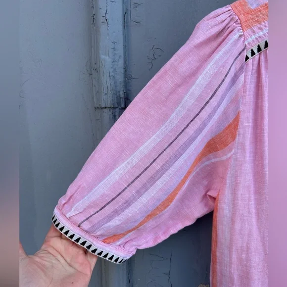 Lem Lem x H&M linen Pink Boho Dress, size M - Picture 5 of 11